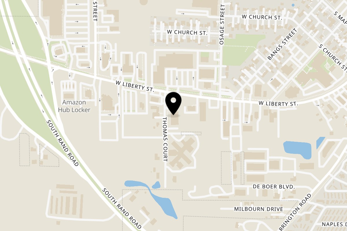 Map showing the location of Mr.TacoMex Grill & Catering on 450 W Liberty St in Wauconda
